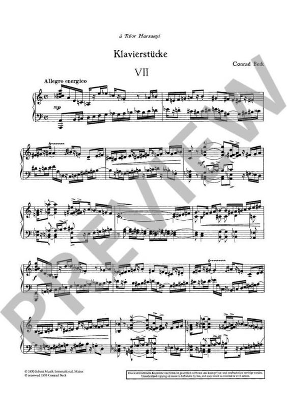 Conrad Beck - Piano Pieces Band 2
