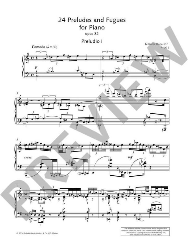 Nikolai Kapustin - Twenty-Four Preludes and Fugues op. 82 Band 1