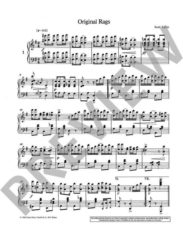 Scott Joplin - Ausgewahlte Ragtimes