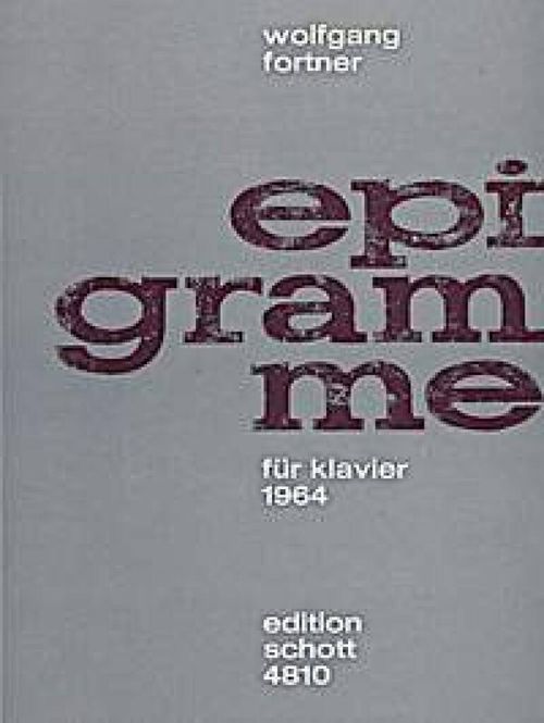 Hovedbilde Wolfgang Fortner - Epigramme