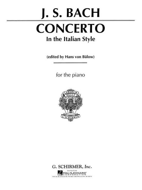 Johann Sebastian Bach - Concerto In The Italian Style