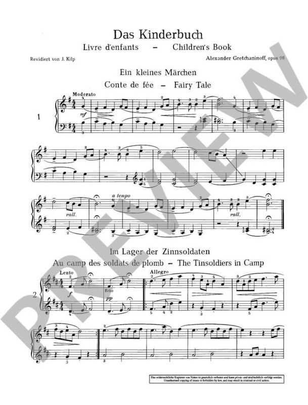 Alexander T. Gretchaninov - Kinderbuch Opus 98