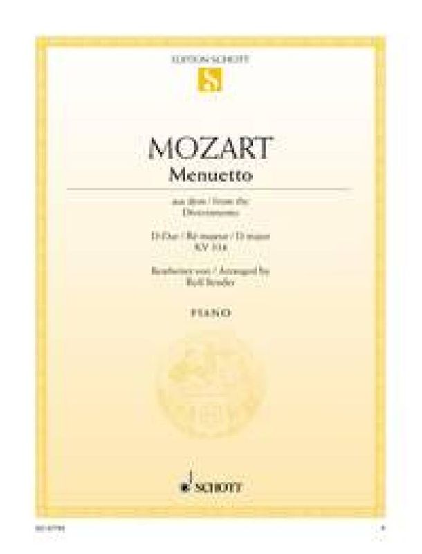 Wolfgang Amadeus Mozart - Menuet D Kv334
