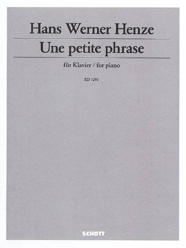 Hans Werner Henze - A small phrase