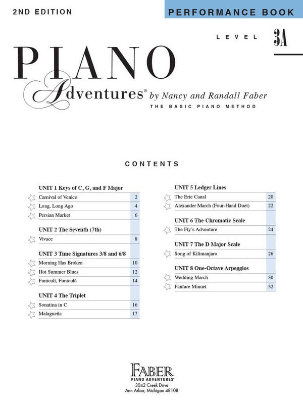 Piano Adventures Performance Book Level 3A