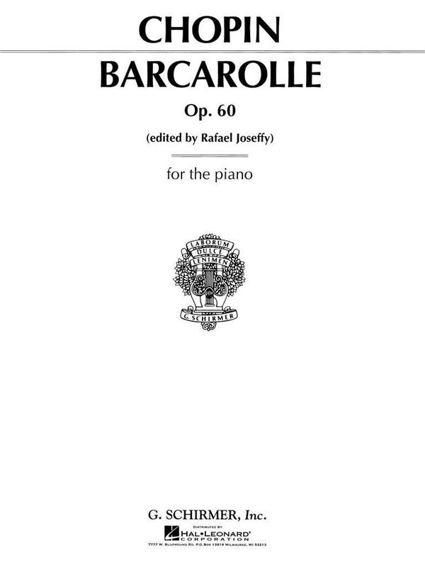Frédéric Chopin - Barcarolle In F Sharp Op.60