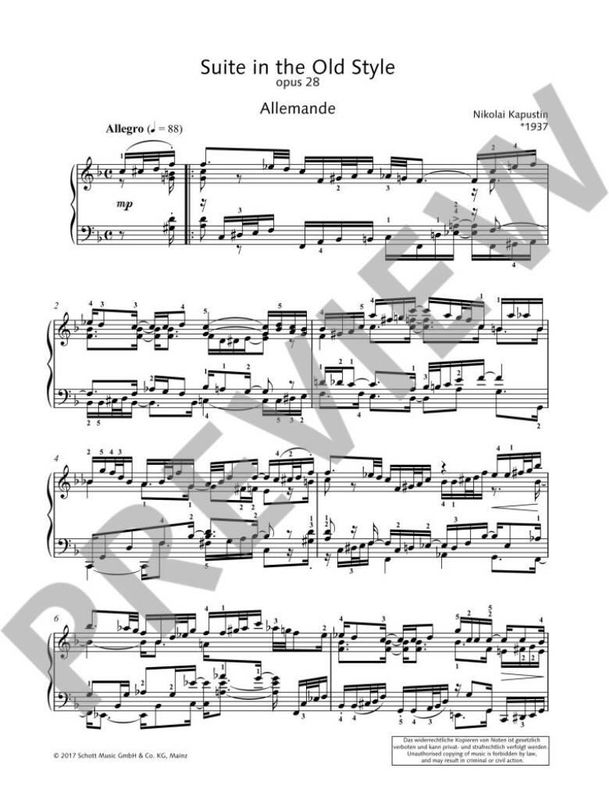 Suite In The Old Style Op. 28