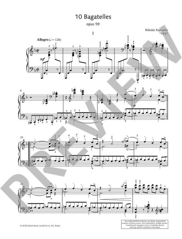 Nikolai Kapustin - 10 Bagatelles Op. 59