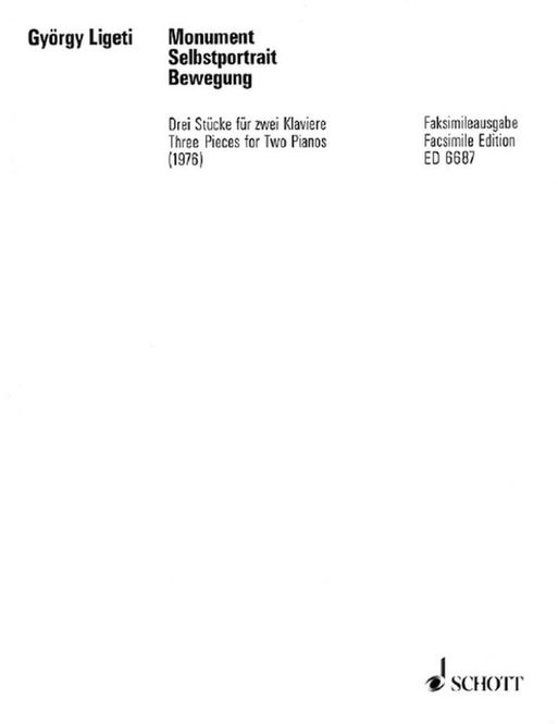 Hovedbilde György Ligeti - Monument, 3 Pezzi (Facsimile)