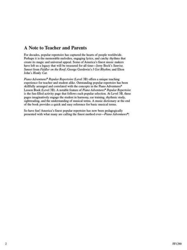Piano Adventures Popular Repertoire Book Level 3B