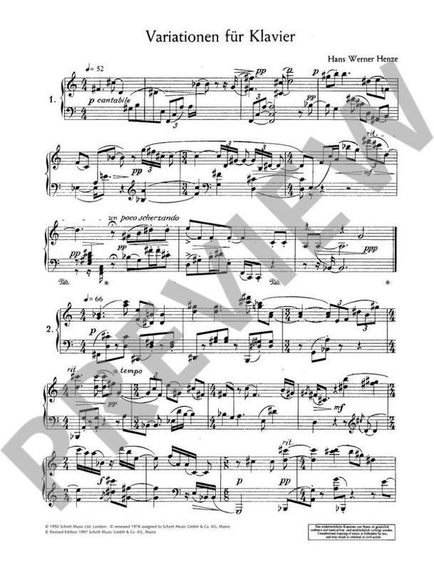Hans Werner Henze - Variazioni