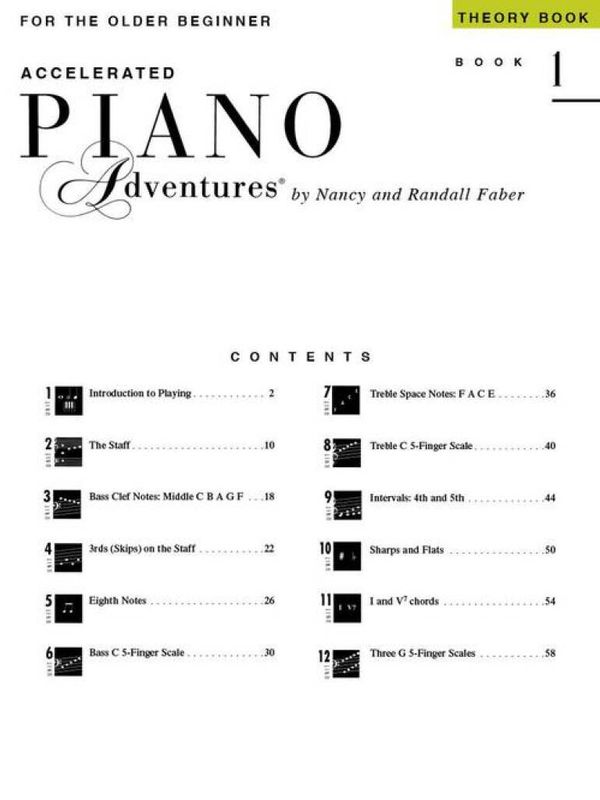 Piano Adventures for the Older Beginner Theory Bk1