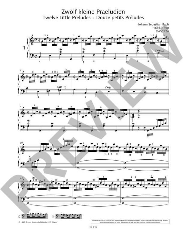 Johann Sebastian Bach - Kleine Preludes