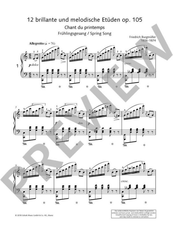 Friedrich Burgmüller - Etudes Opus 105