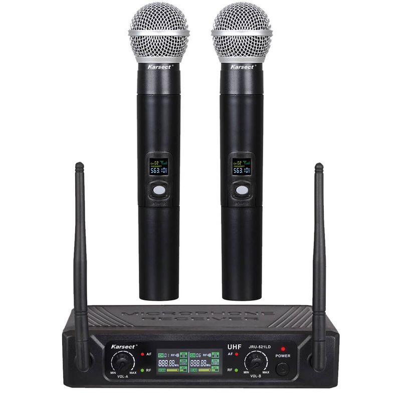 Karsect JRU-521LD/HT-527C trådløst, håndholdt dobbelt mikrofonsett  