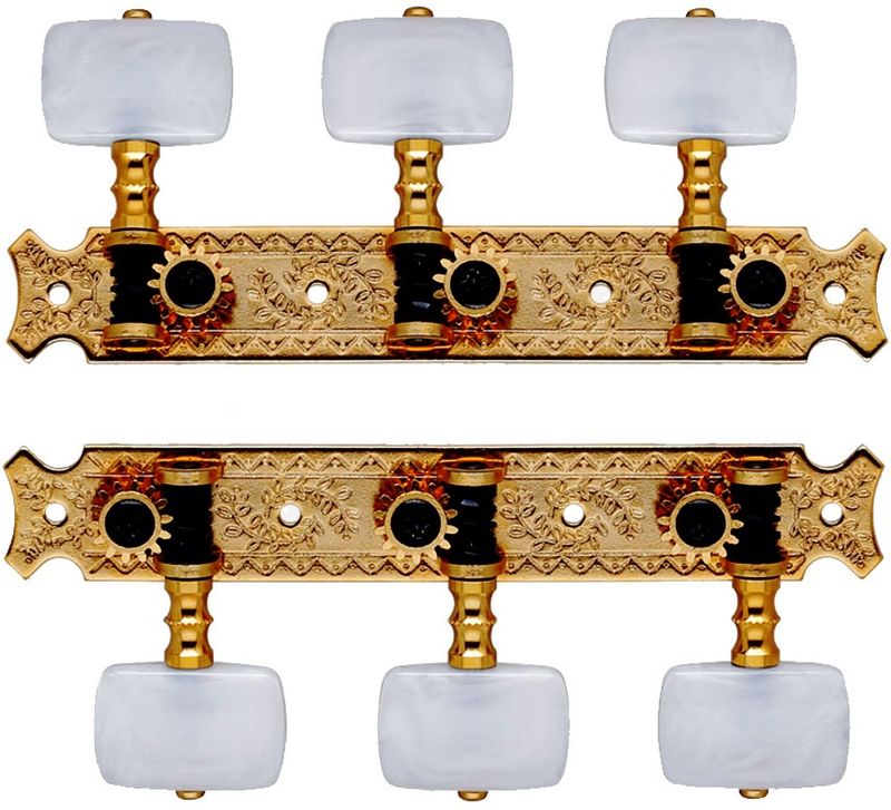 Gotoh 35G-620EW-GG Forgylt. Knapper i hvit perlemor.