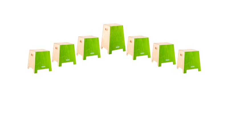 Nino NINOSET990GR Classroom Stackable Cajon Small, 7 pcs.
