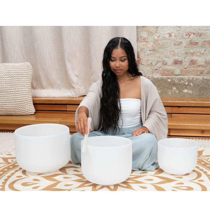 Meinl CSBSETAFD Crystal Singing Bowl Set, 9A/11F/13D