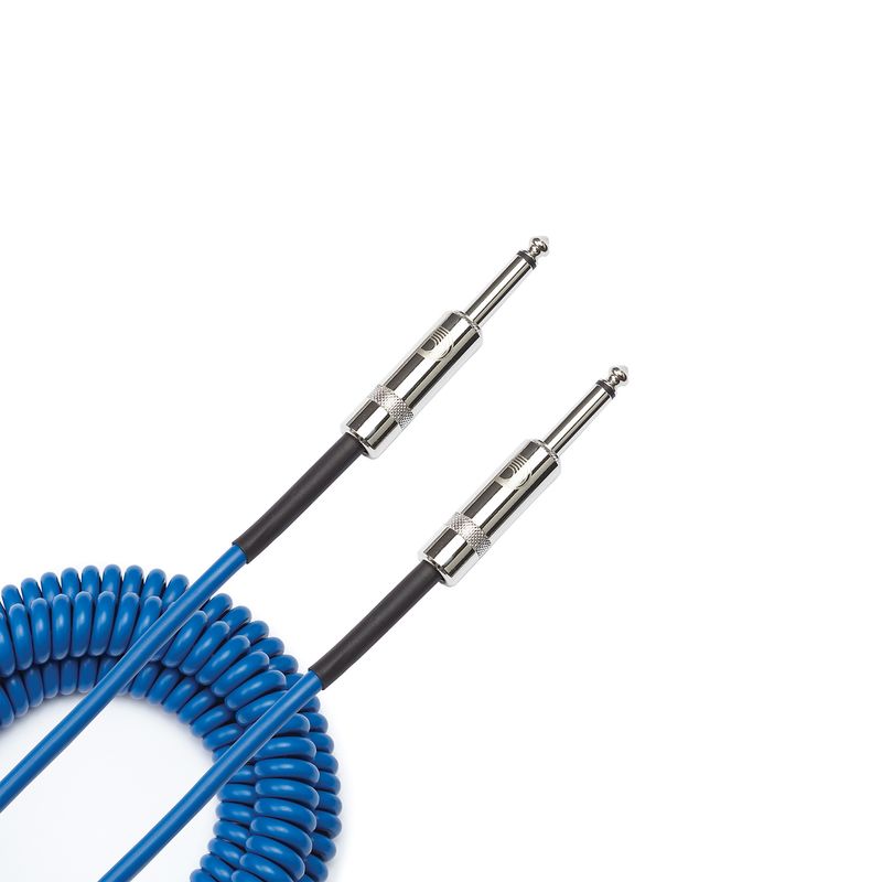 D'Addario PW-CDG-30BU Instrumentkabel Custom Coiled 9m Blue