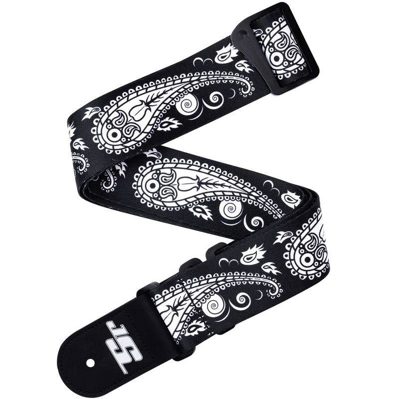 D'Addario 50JSSV17 Axelband Satriani 50 mm Woven Swivel -BK Paisley