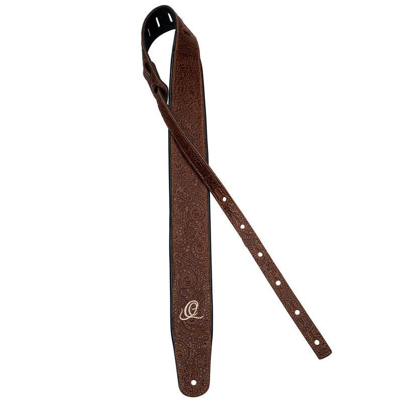 Ortega OSBY-6 Guitar Leather strap, 70mm 2-layer, Byzantine Brown