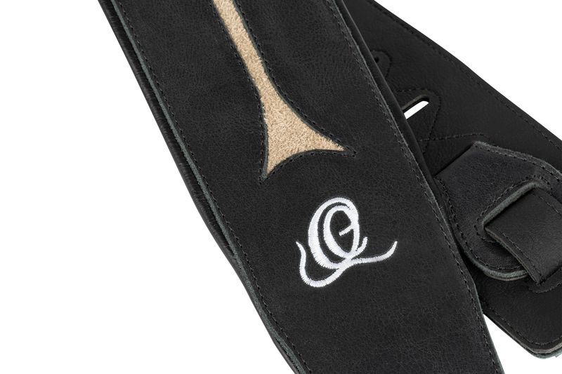 Ortega OSBS-2 Bass Leather strap, 90mm 3-layer - Vintage Ash