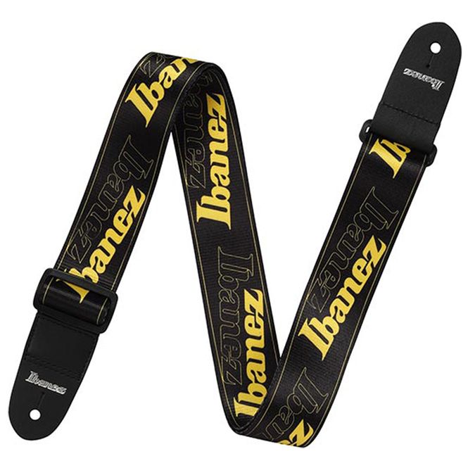 Hovedbilde Ibanez GSD50-YE Strap, Black/Yellow Ibanez logo