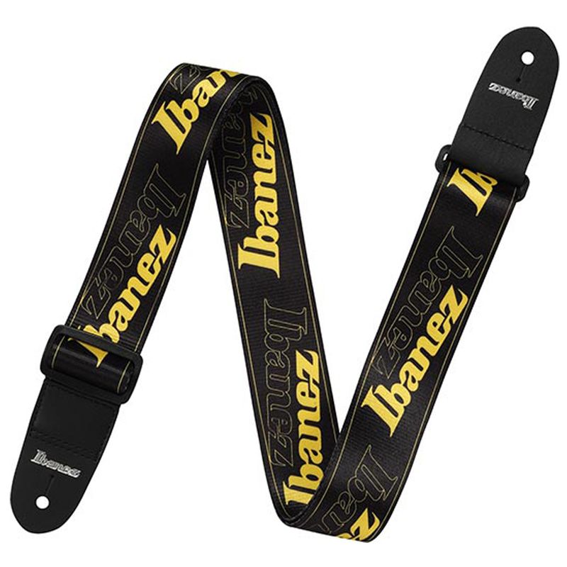 Ibanez GSD50-YE Strap, Black/Yellow Ibanez logo