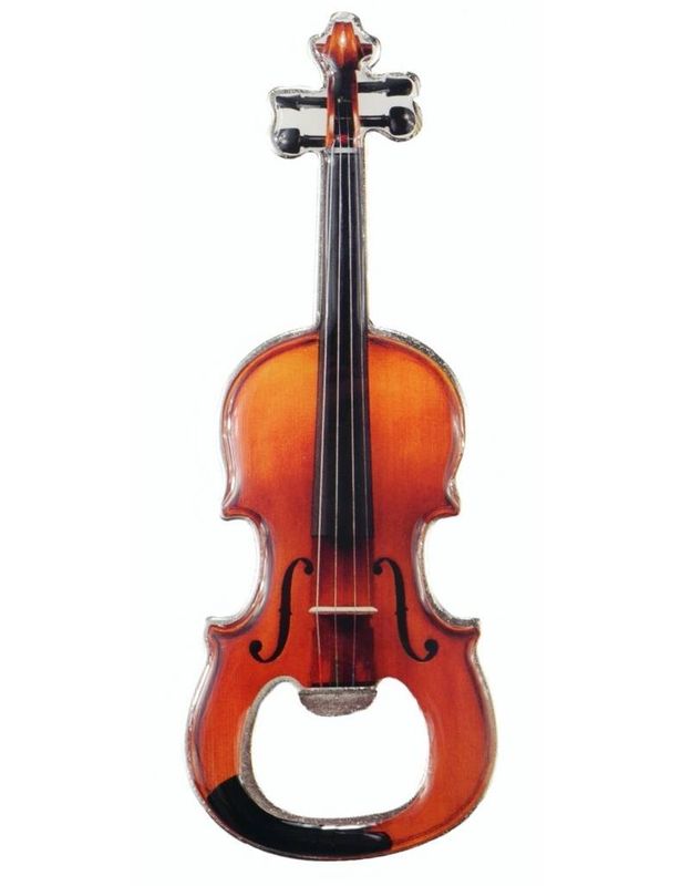 Bottle opener with magnet violin