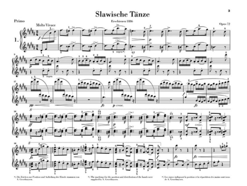 Antonín Dvořák - Slavonic Dances Op.72 - Piano Four-Hands