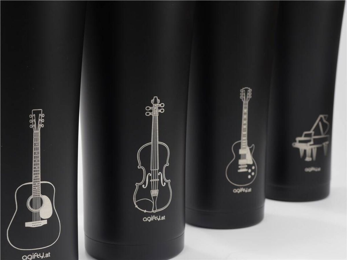 Coffee-to-go thermo mug: violin