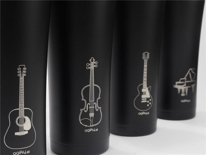 Coffee-to-go thermo mug: violin