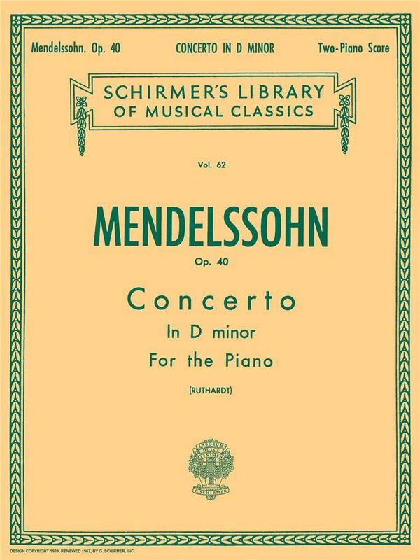 Felix Mendelssohn Bartholdy - Concerto No. 2 in D Minor, Op. 40