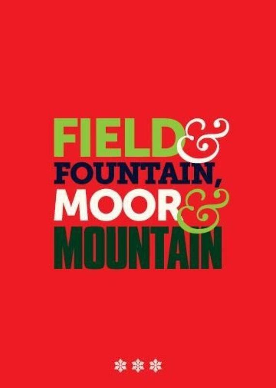 Merry Little Field And Fountain Christmas Card