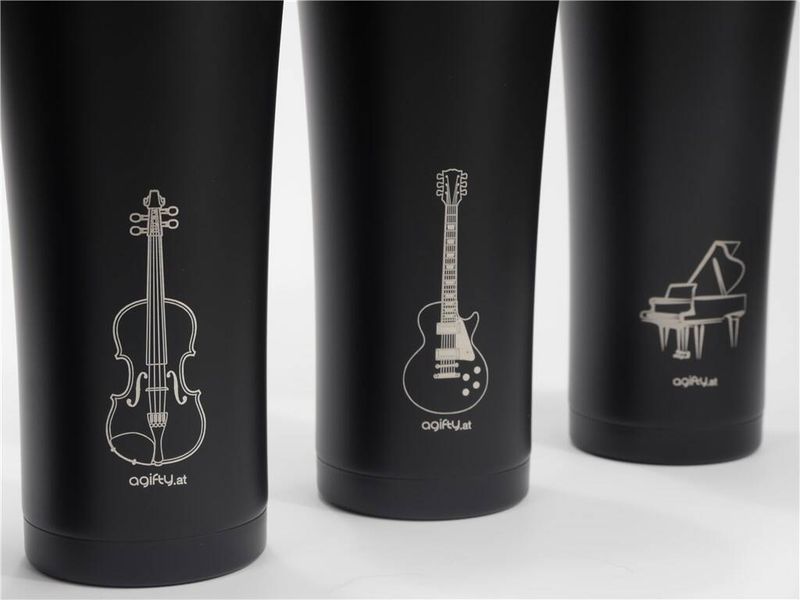 Coffee-to-go thermo mug: e-guitar