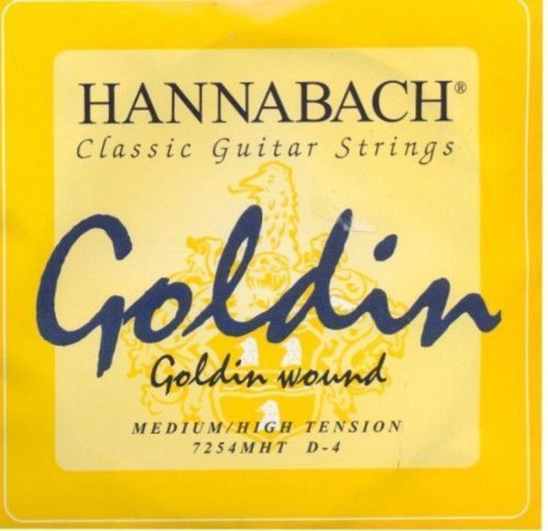 Hannabach Strings for classic guitar Series 725 Medium/High Tension Goldin D4 Goldin