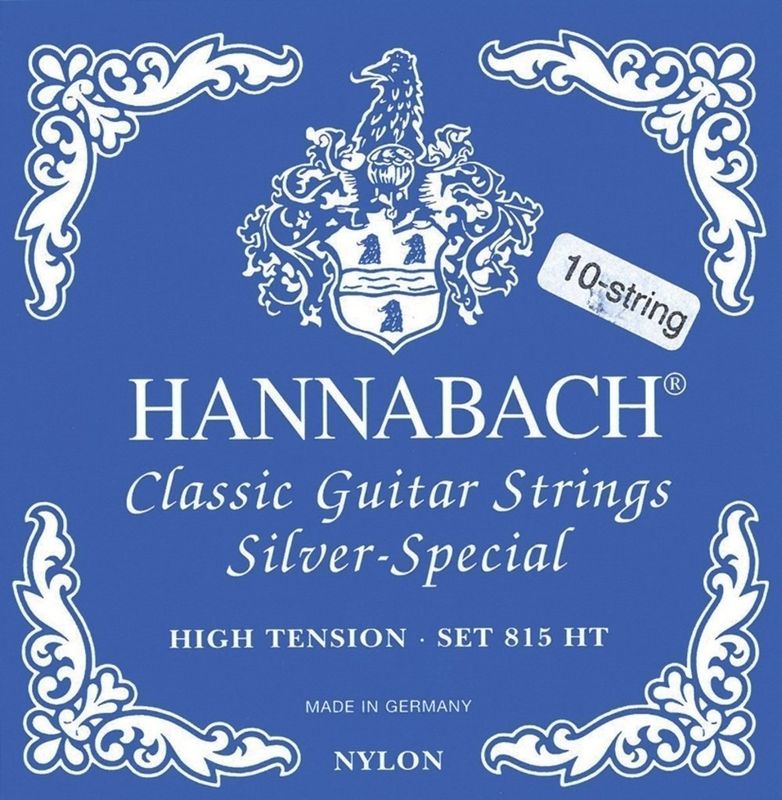 Hannabach Strings for classic guitar Serie 815 Hig Tension for 8/10 string guitar Silver special A/5