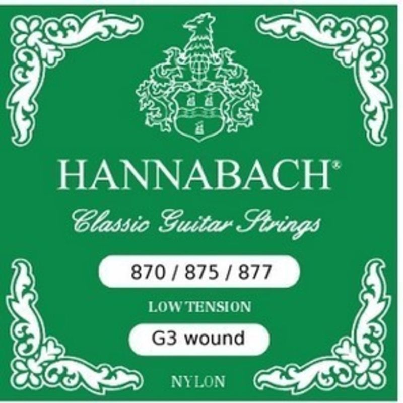 Hannabach Strings for classic guitar G/3 Nylon wound G3 Alu low