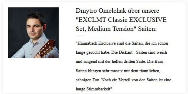 Hannabach Strings for classic guitar Exclusive Serie High Tension Exclusiv High Tension Set