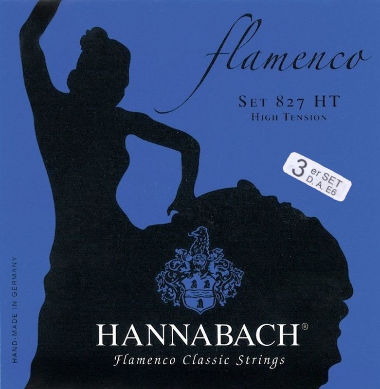 Hannabach Strings for classic guitar Serie 827 High Tension Flamenco Set of 3 Bass