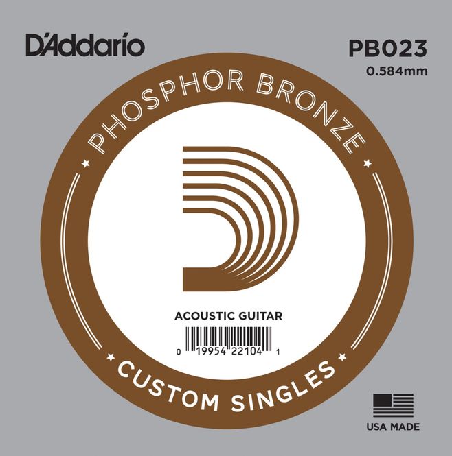 Hovedbilde D'Addario PB023 Gitarsträng Phosphor Bronze Wound 023