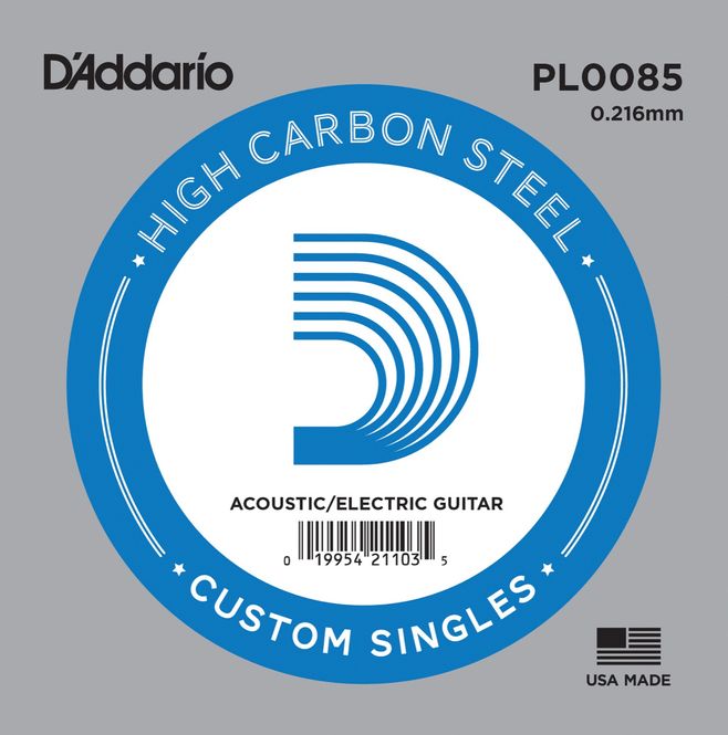 Hovedbilde D'Addario PL0085 stålstreng Electric/Acoustic Plain Steel 0085