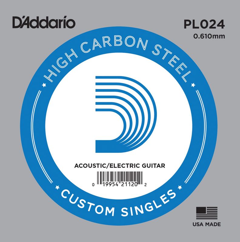 D'Addario PL024 Gitarsträng Electric/Acoustic Plain Steel 024