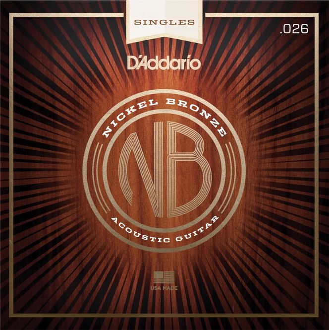 Hovedbilde D'Addario NB026 Gitarsträng Nickel Bronze Wound ...