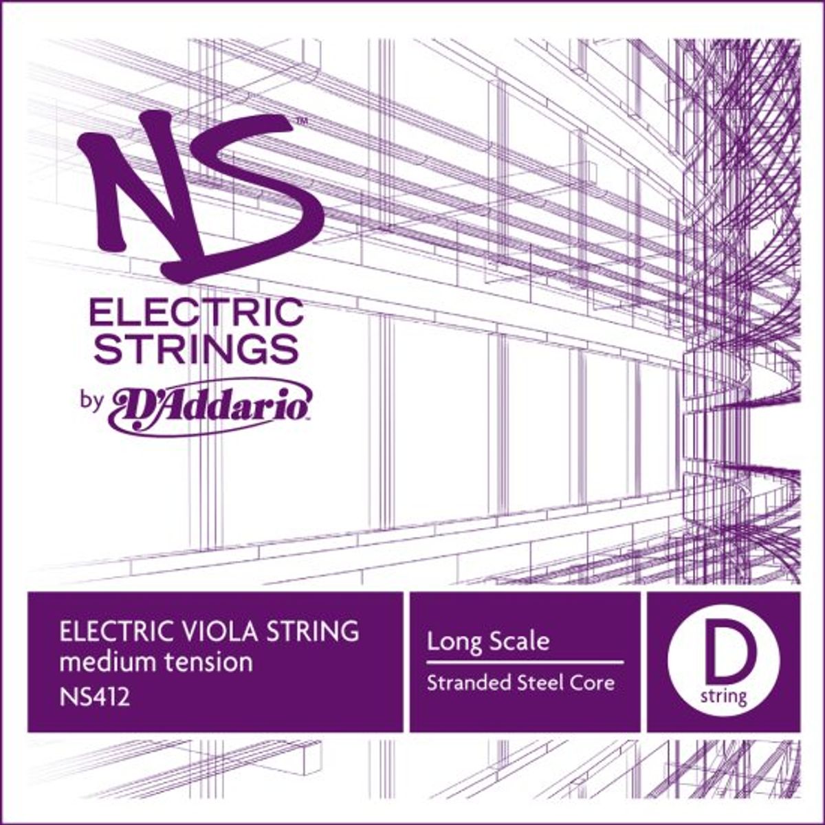 Daddario Orchestral NS412 NS Electric Viola D Long /Medium Tension