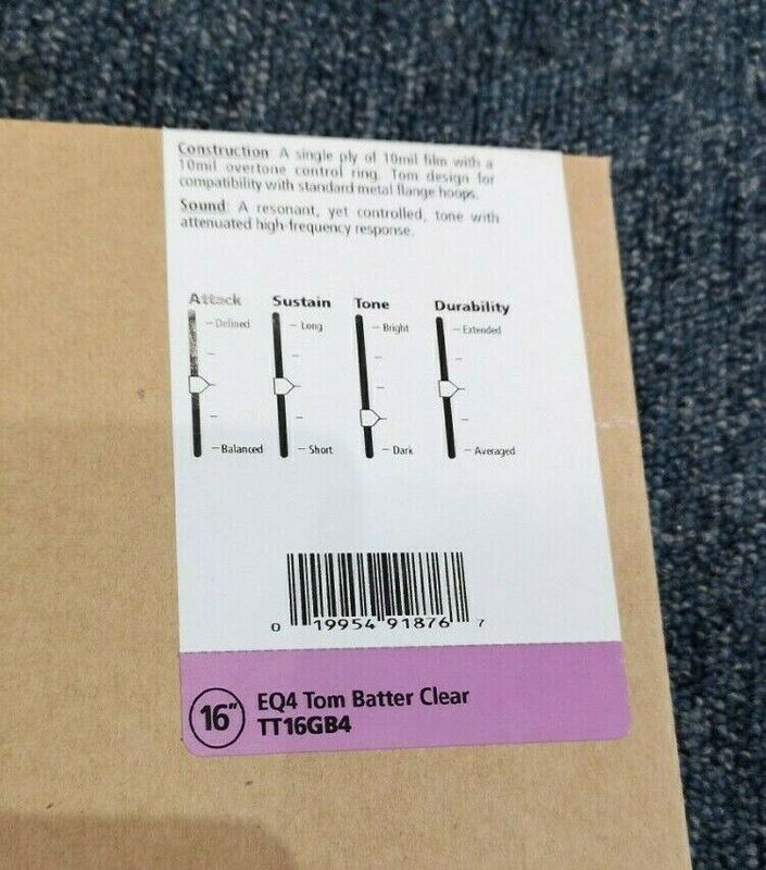 Evans TT16GB4 16'' Pukskinn EQ4 Tom Batter Clear