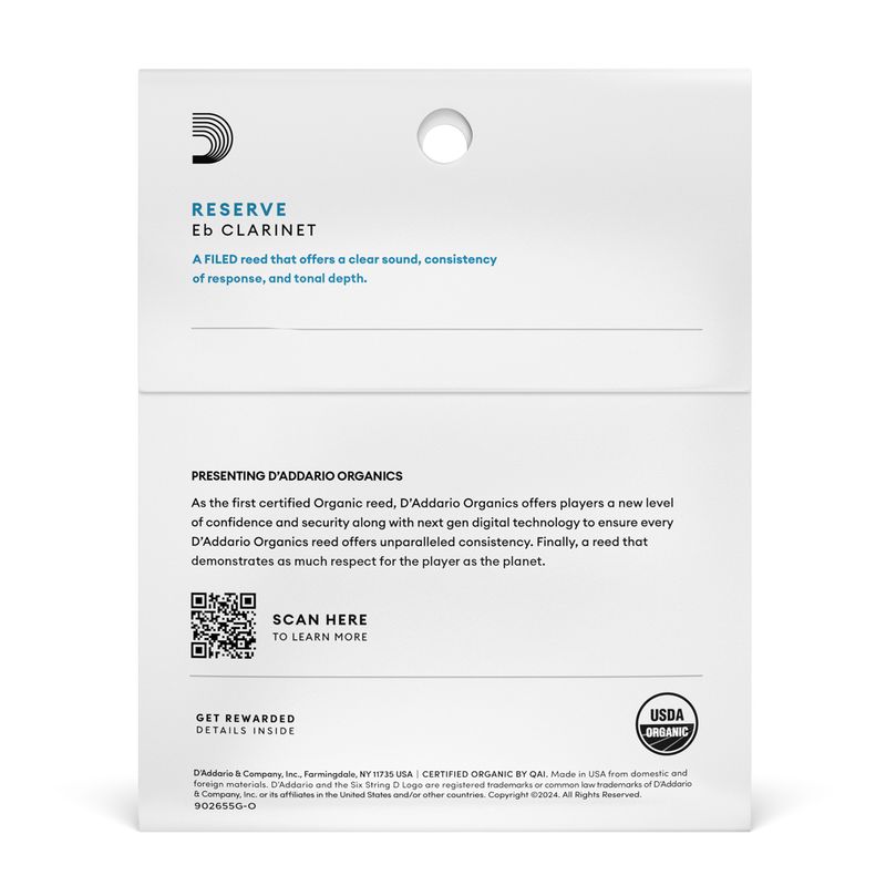 D'Addario ODBR0325 Org. Reserve Eb-Klarinett 3-p 2.5