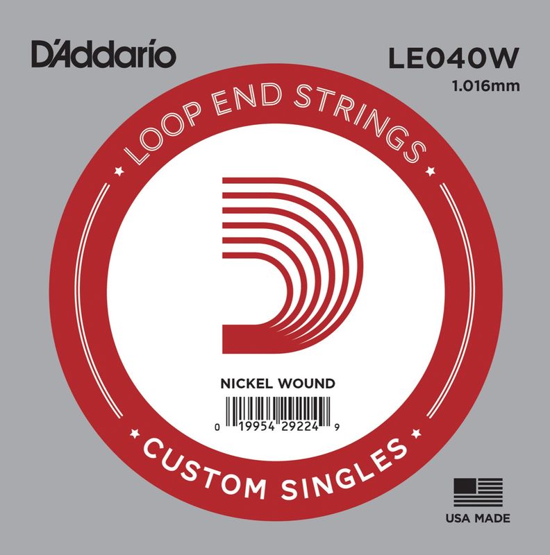 D'Addario LE040W Banjo/Mandolin Loop End Nickel Wound 040