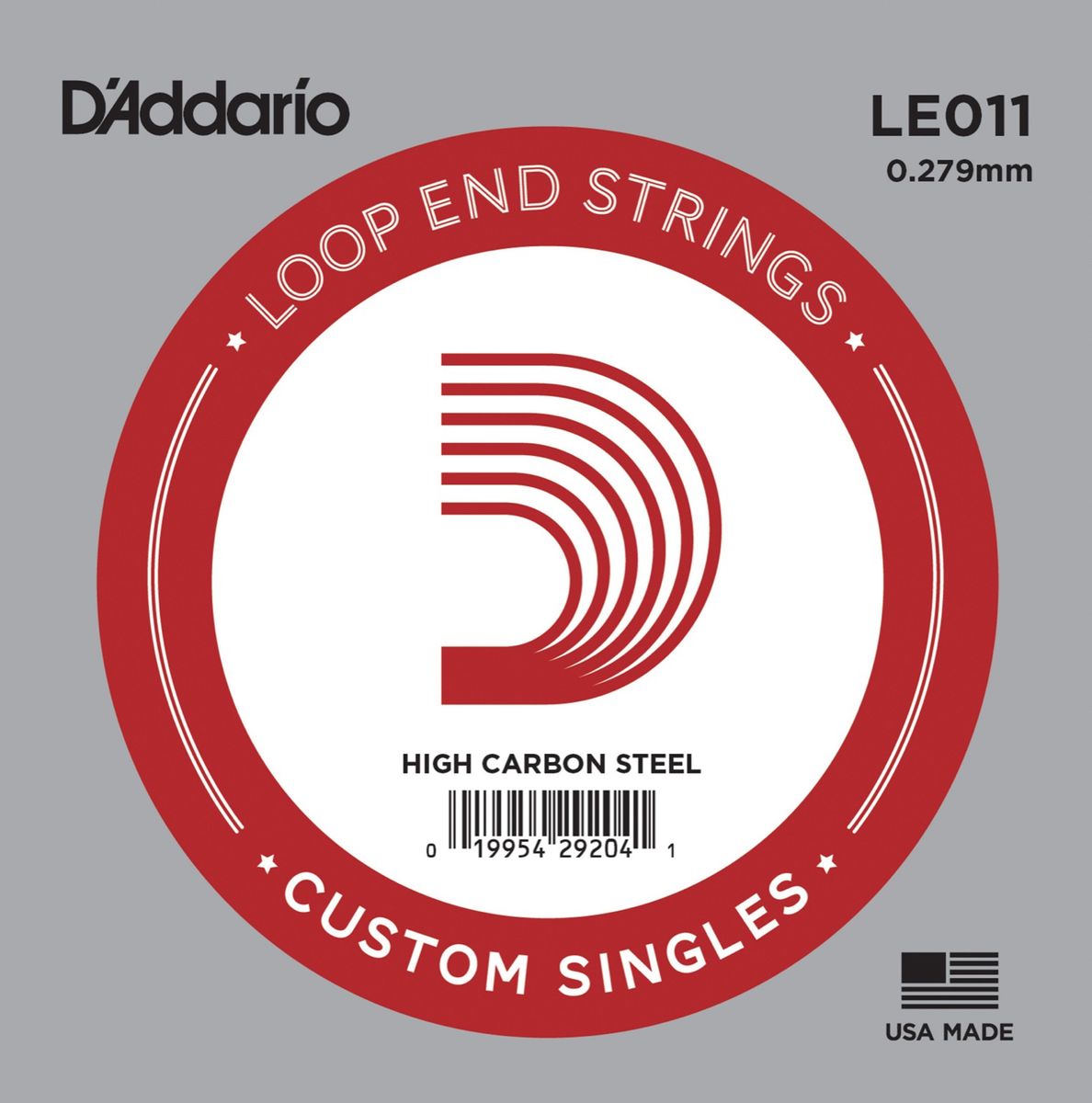 D'Addario LE011 Banjo/Mandolin Loop End Plain Steel 011