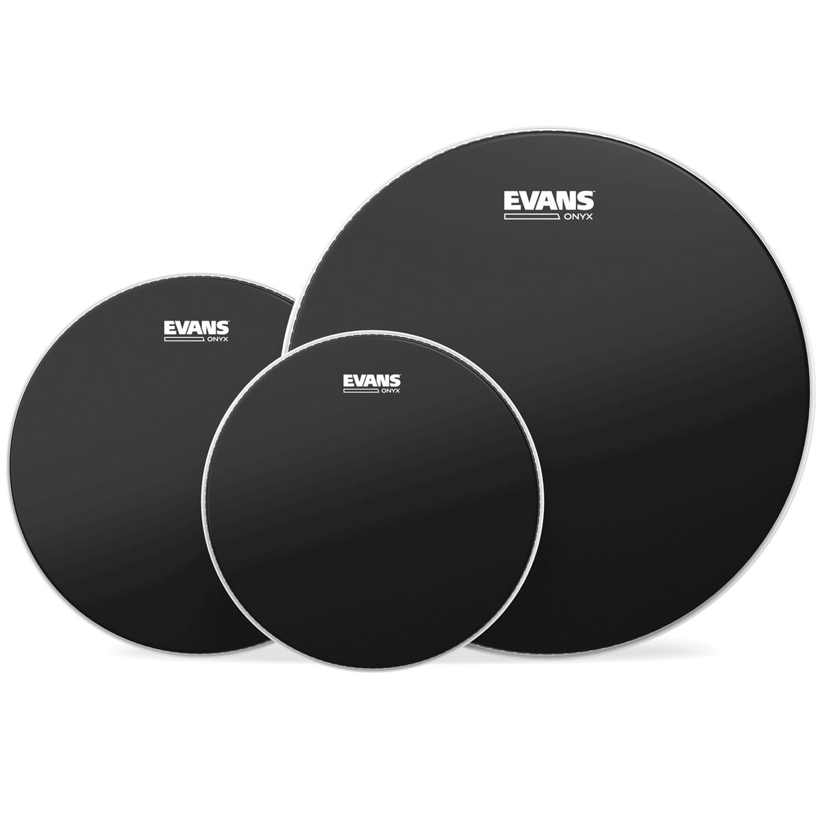 Evans ETP-ONX2-S Tom Pack ONYX Black Coated Standard 12'', 13'', 16''